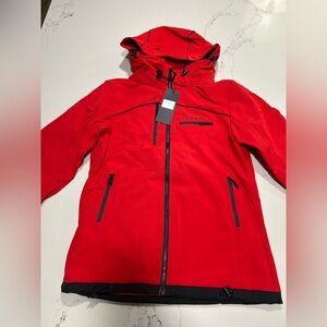 NEW Red Men's Pin Fin Snow Windbreaker Jacket Alpha $200 M